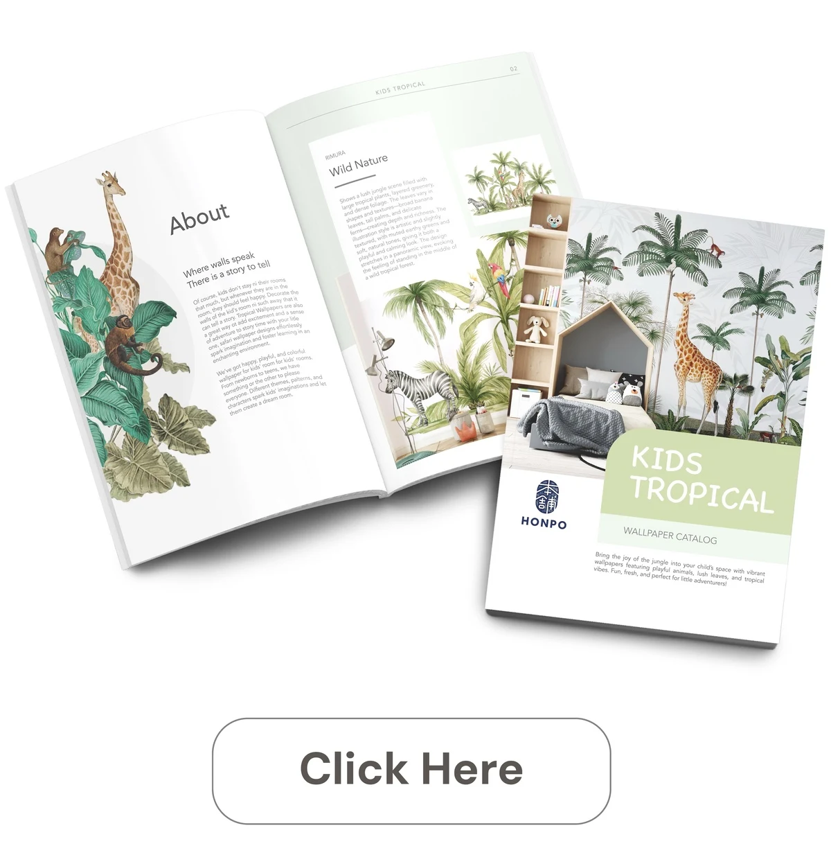 Find more inspiration about Kids Tropical wallpaper design